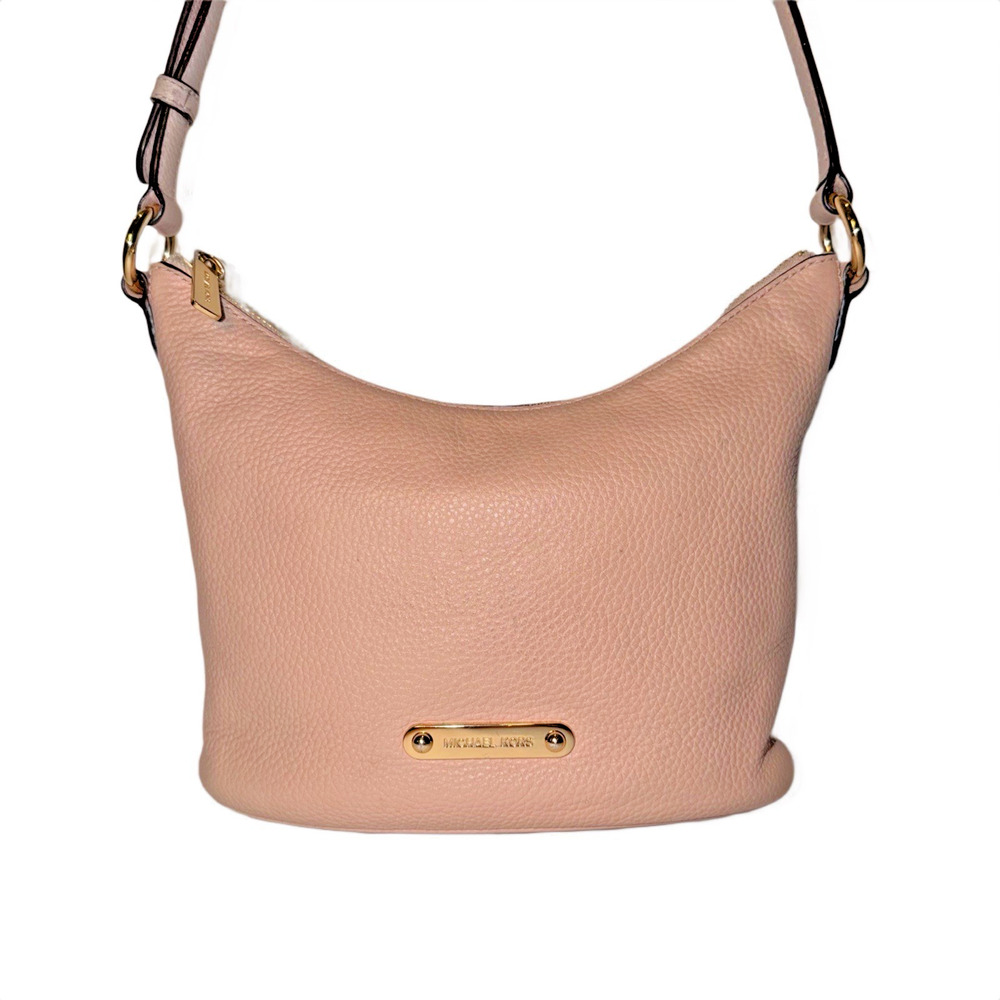 Michael Kors Blush Pink Leather Crossbody Bag Convertible Strap Pockets Zipper